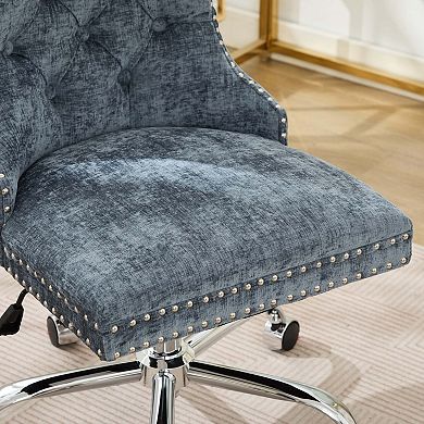 Adjustable Swivel Chenille Tufted Office Chair