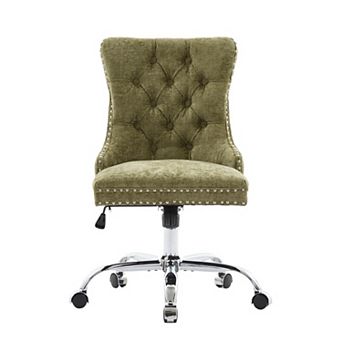 Adjustable Swivel Chenille Tufted Office Chair