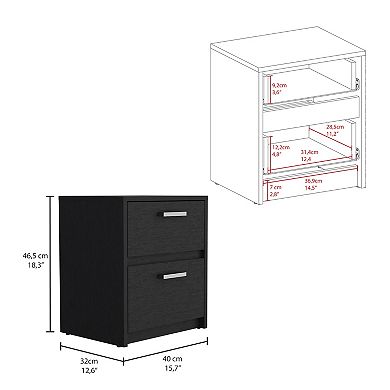 Trivor 2 Drawers Nightstand