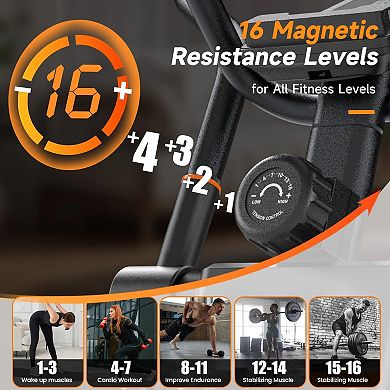FED FITNESS Foldable Elliptical Machine Only 2 sq ft, 15IN Stride Folding Elliptical for Home