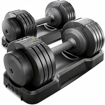 5-IN-1 Fast Adjustable Dumbbell, 55LBS/110LBS Dumbbell for Home Gym Exercise & Fitness