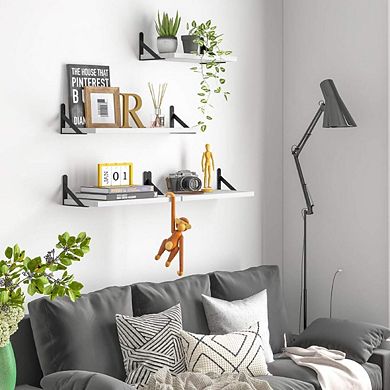 4 PCS Space-Saving Wall-Mounted Floating Shelves