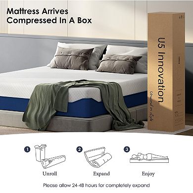Decksplore 10 inch Mattress Medium Soft Gel Memory Foam Bed with Pressure Relief Washable Mattress