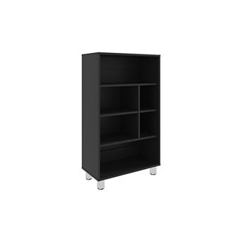 Note 47" tall ladder bookcase with open shelves, slanted modern design, space-saving vertical.