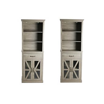 2 pc 66 Inch Tall Storage Cabinet