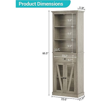 2 PCS 66 Inch Tall Storage Cabinet