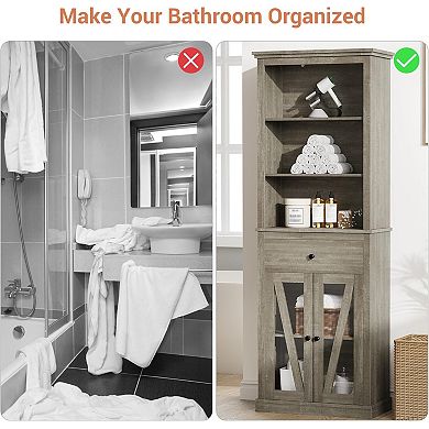 2 PCS 66 Inch Tall Storage Cabinet