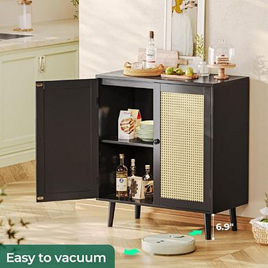 Rattan Accent Buffet Cabinet