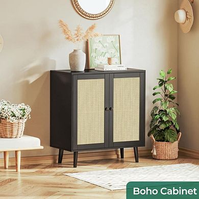 Rattan Accent Buffet Cabinet
