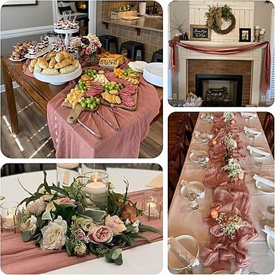 Cheesecloth Table Runner Boho Gauze, Rustic, Decorative