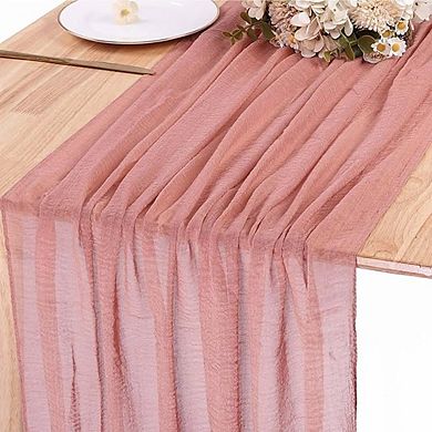 Cheesecloth Table Runner Boho Gauze, Rustic, Decorative