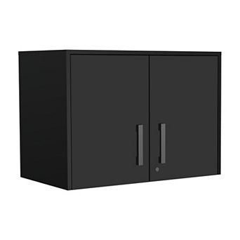 Wall Mounted Storage Cabinet, with Three Interior Shelves, and Double Door, Simple Garage.
