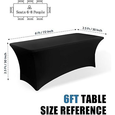 Fitted Stretch Spandex Tablecloth 2-Pack Washable Rectangular Cover
