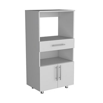Worland Pantry Cabinet With Microwave Stand, Multi-Functional With Drawer And 2-Door
