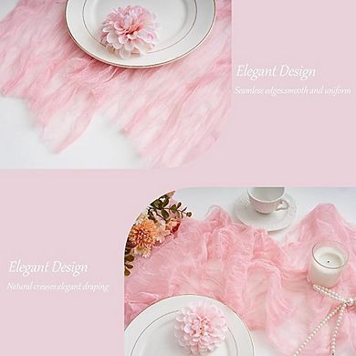 Cheesecloth Table Runner Rustic Boho Gauze for Wedding & Party Decor