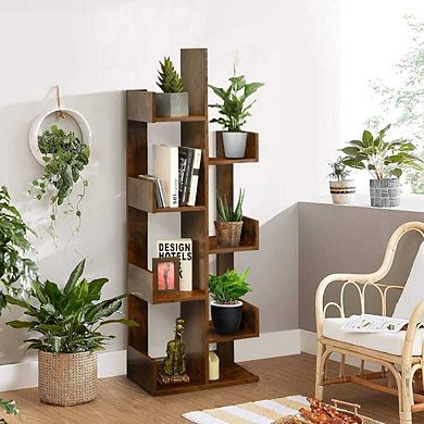 Freestanding 8-Shelf Tree Bookcase