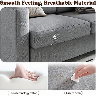 Convertible Sectional Sofa, L Shaped Couch 5-Seat Sofas for Living Room, Small Apartment