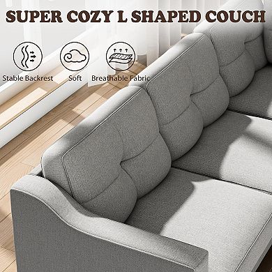 Convertible Sectional Sofa, L Shaped Couch 5-Seat Sofas for Living Room, Small Apartment