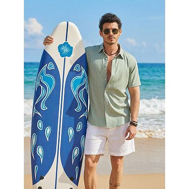 COOFANDY Men' Short Sleeve Casual Button Down Shirt Summer Beach Vacation Shirt for Men