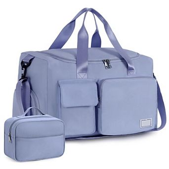 Women's 37L Gym Duffle Bag with Shoe & Wet Pocket Carry On Weekender