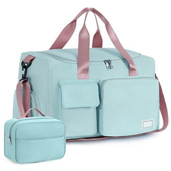 Women's 37L Gym Duffle Bag with Shoe & Wet Pocket Carry On Weekender