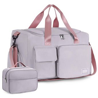 Women's 37L Gym Duffle Bag with Shoe & Wet Pocket Carry On Weekender