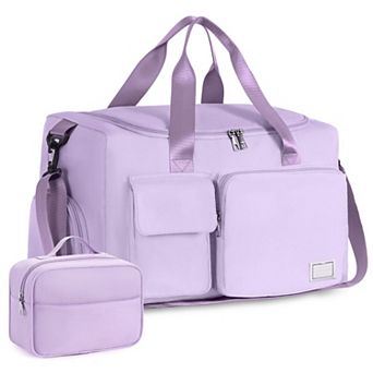 Women's 37L Gym Duffle Bag with Shoe & Wet Pocket Carry On Weekender
