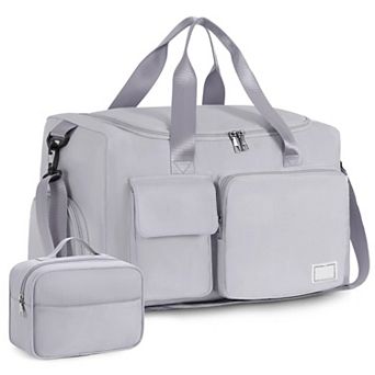 Women's 37L Gym Duffle Bag with Shoe & Wet Pocket Carry On Weekender