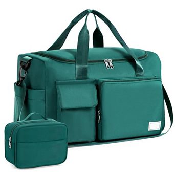 Women's 37L Gym Duffle Bag with Shoe & Wet Pocket Carry On Weekender