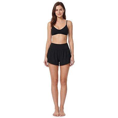Attraco Women's High Waisted 2-in-1 Side Split Pocket Swim Shorts