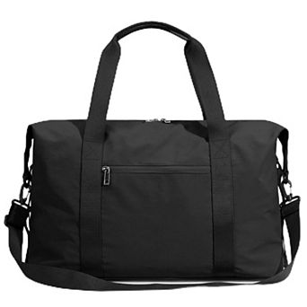 21" Canvas Weekender Bag for Women with Shoe Compartment Toiletry Pouch