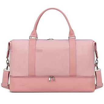 21" Canvas Weekender Bag for Women with Shoe Compartment Toiletry Pouch
