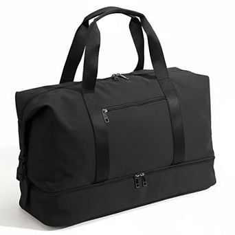 21" Nylon Weekender Bag with Shoe Compartment 3 Pouches Waterproof