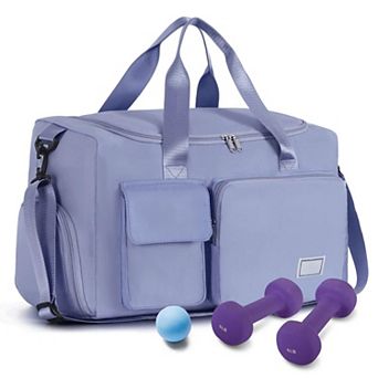 Women's 37L Gym Duffle Bag with Shoe & Wet Pocket Carry-On Weekender