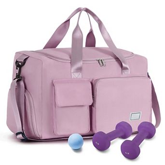 Women's 37L Gym Duffle Bag with Shoe & Wet Pocket Carry-On Weekender