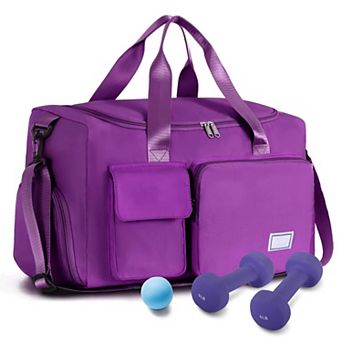 Women's 37L Gym Duffle Bag with Shoe & Wet Pocket Carry-On Weekender