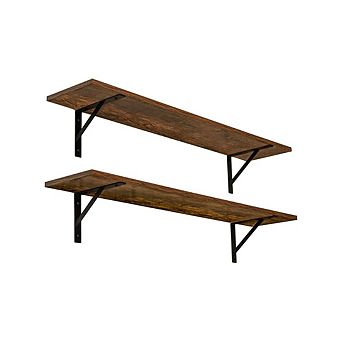 2 pc Wall-Mounted Shelves With Sturdy Brackets