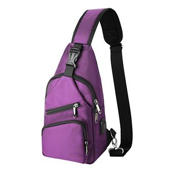 Nylon Crossbody Sling Bag for Men Women Travel Hiking Lightweight Chest Daypack