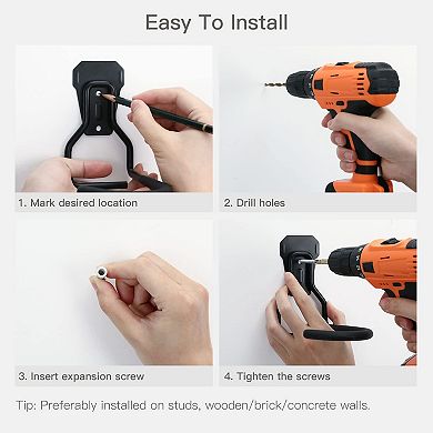 Heavy Duty Iron Bike Wall Mount Hooks 77-99 lbs Vertical Garage Storage