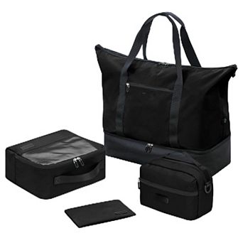 21" Nylon Weekender Bag with Shoe Compartment 2-4 Day Travel Duffel