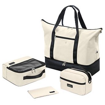 21" Nylon Weekender Bag with Shoe Compartment 2-4 Day Travel Duffel