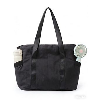 28L Nylon Tote with Zipper Yoga Mat Strap 15.6" Laptop Compartment
