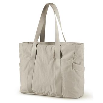 28L Nylon Tote with Zipper Yoga Mat Strap 15.6" Laptop Compartment