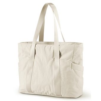 28L Nylon Tote with Zipper Yoga Mat Strap 15.6" Laptop Compartment