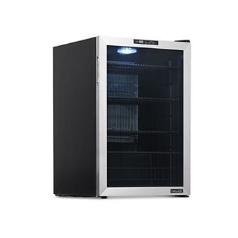 Newair 160 Can Freestanding Beverage Fridge in Stainless Steel with SplitShelf
