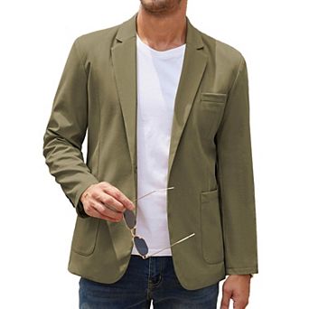 COOFANDY Men' Casual Linen Blazer Lightweight Regular Fit One Button Sport Coat Wedding Suit Jacket