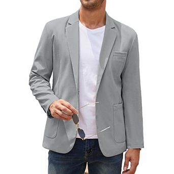 COOFANDY Men' Casual Linen Blazer Lightweight Regular Fit One Button Sport Coat Wedding Suit Jacket