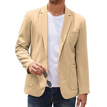 COOFANDY Men' Casual Linen Blazer Lightweight Regular Fit One Button Sport Coat Wedding Suit Jacket