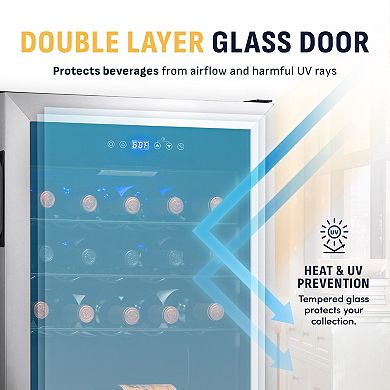 Newair Freestanding 23 Bottle Compressor Wine Fridge with Adjustable Racks