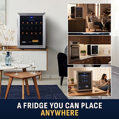 Newair Freestanding 23 Bottle Compressor Wine Fridge with Adjustable Racks
